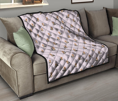 Cute Yorkshire Terrier Pattern Print Quilt