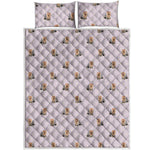Cute Yorkshire Terrier Pattern Print Quilt Bed Set