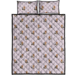 Cute Yorkshire Terrier Pattern Print Quilt Bed Set