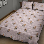 Cute Yorkshire Terrier Pattern Print Quilt Bed Set