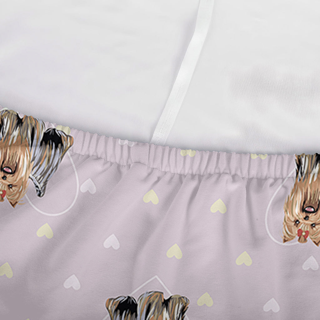 Cute Yorkshire Terrier Pattern Print Sofa Cover