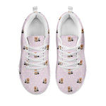 Cute Yorkshire Terrier Pattern Print White Sneakers
