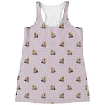 Cute Yorkshire Terrier Pattern Print Women's Racerback Tank Top