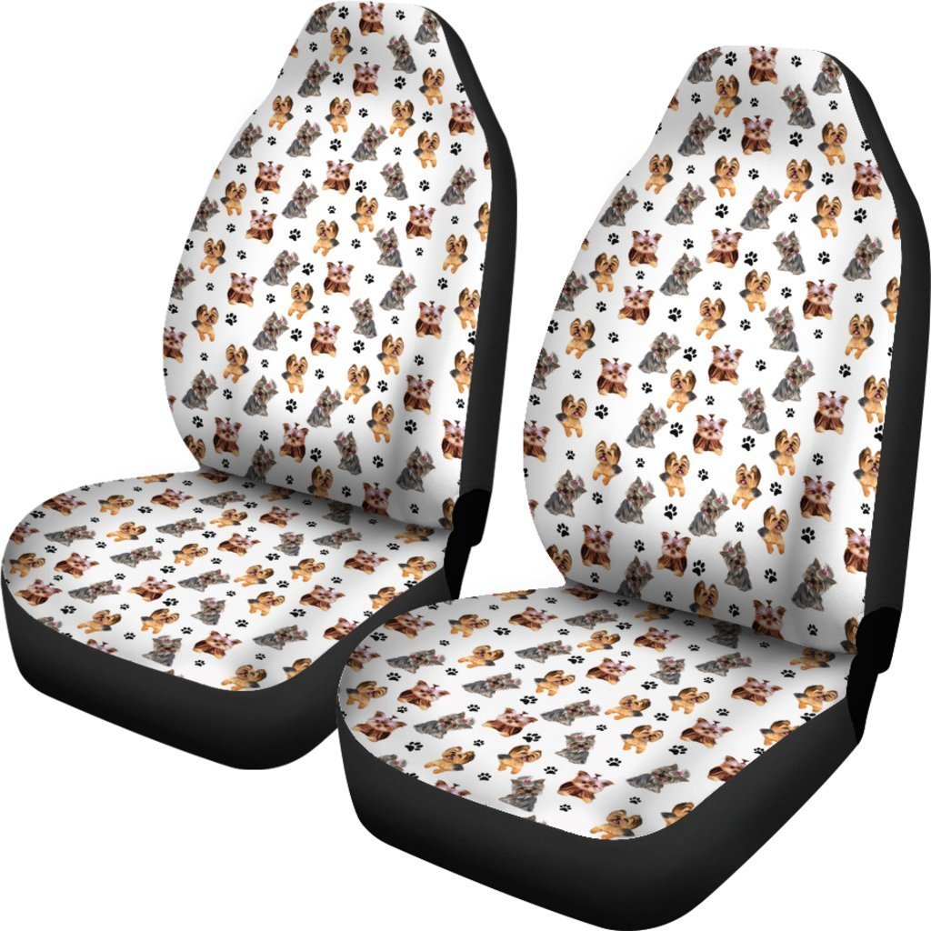 Cute Yorkshire Terrier Universal Fit Car Seat Covers GearFrost