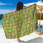 Cute Zombie Pattern Print Beach Sarong Wrap