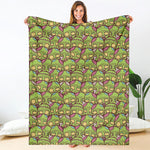 Cute Zombie Pattern Print Blanket