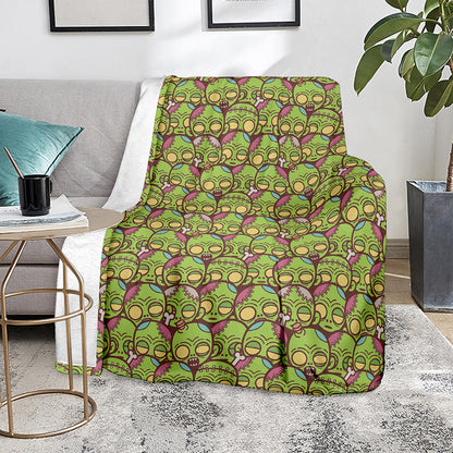 Cute Zombie Pattern Print Blanket