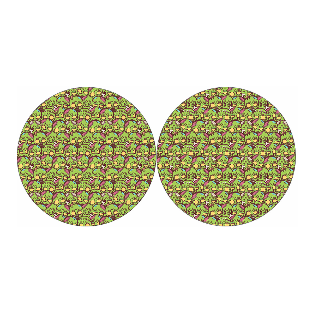 Cute Zombie Pattern Print Car Coasters