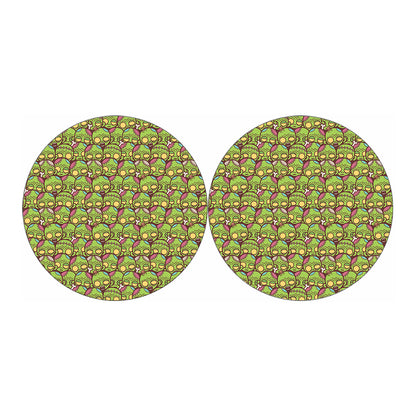 Cute Zombie Pattern Print Car Coasters