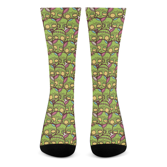 Cute Zombie Pattern Print Crew Socks