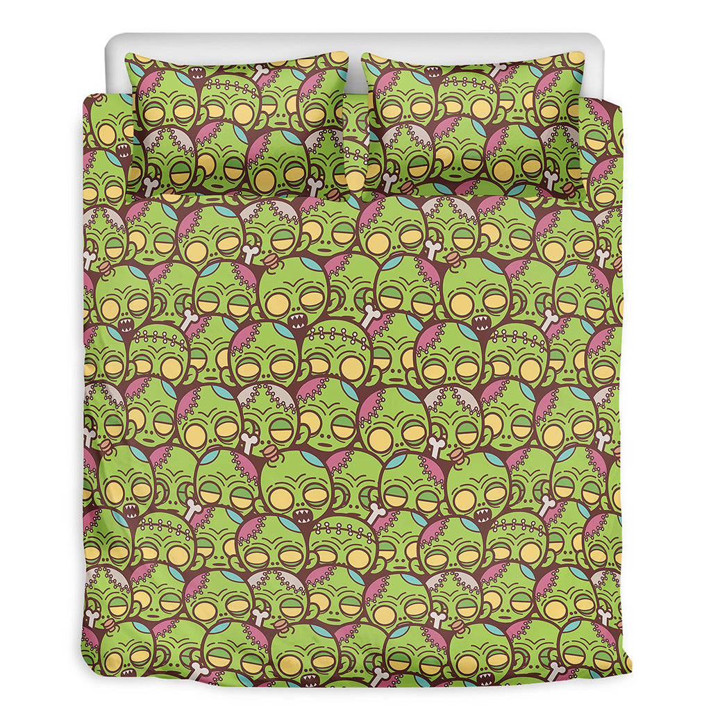 Cute Zombie Pattern Print Duvet Cover Bedding Set