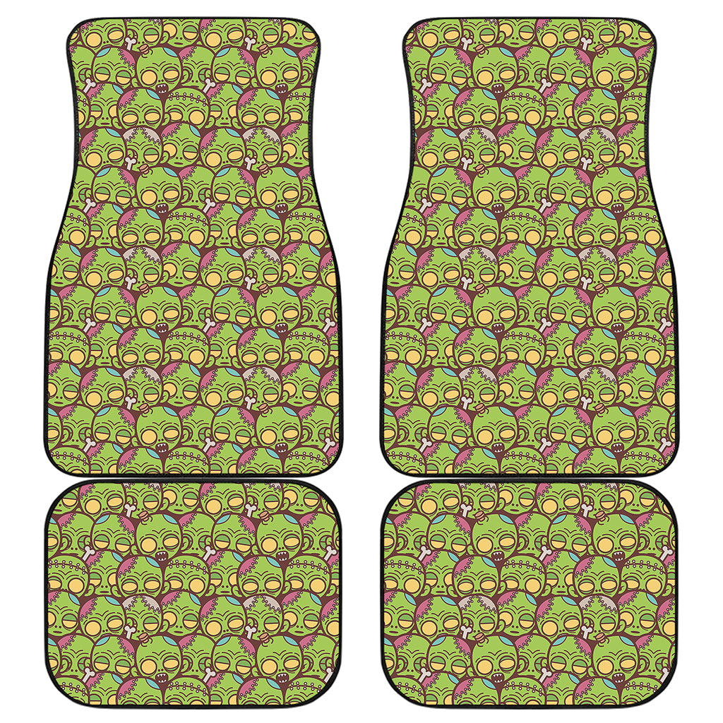 Cute Zombie Pattern Print Front and Back Car Floor Mats