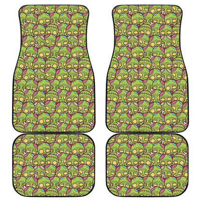 Cute Zombie Pattern Print Front and Back Car Floor Mats