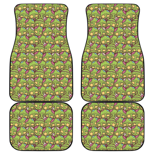 Cute Zombie Pattern Print Front and Back Car Floor Mats