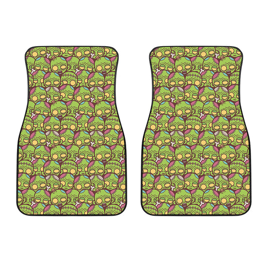 Cute Zombie Pattern Print Front Car Floor Mats