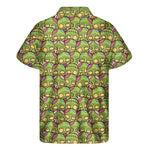 Cute Zombie Pattern Print Men's Short Sleeve Shirt