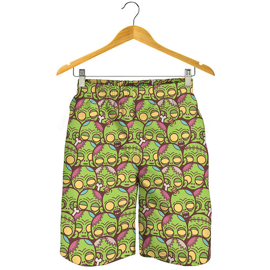 Cute Zombie Pattern Print Men's Shorts