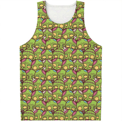Cute Zombie Pattern Print Men's Tank Top
