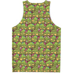 Cute Zombie Pattern Print Men's Tank Top
