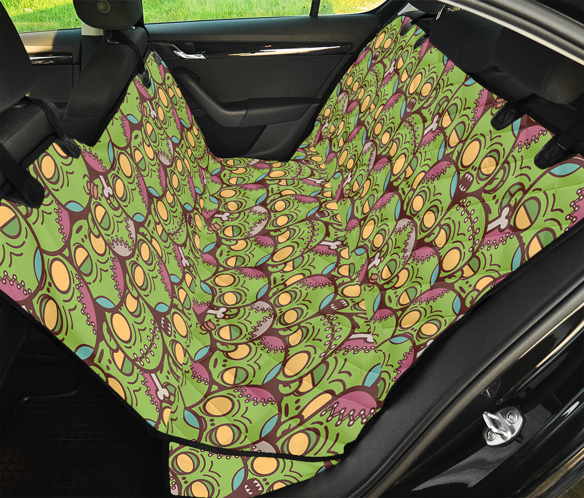 Cute Zombie Pattern Print Pet Car Back Seat Cover
