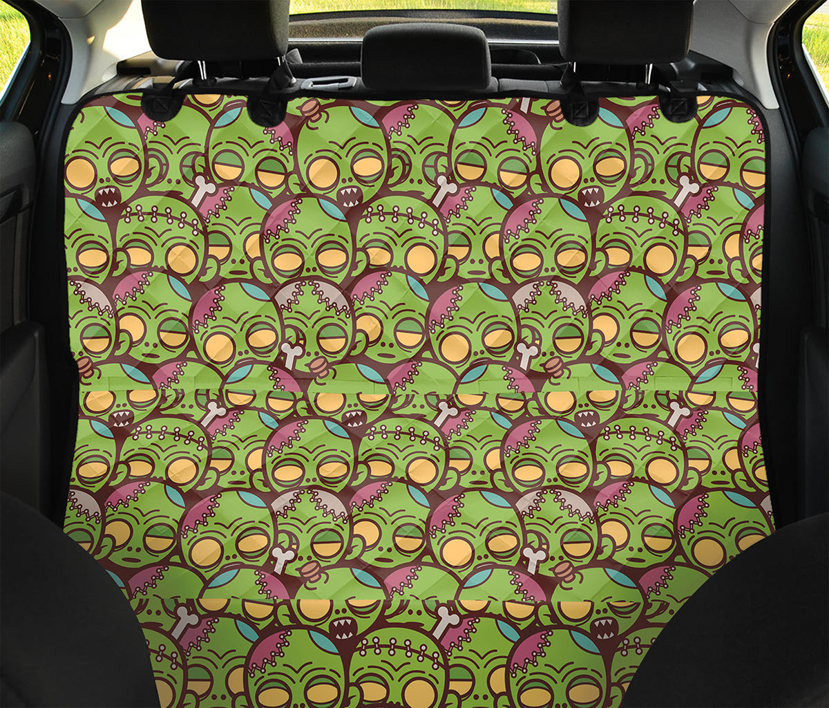 Cute Zombie Pattern Print Pet Car Back Seat Cover