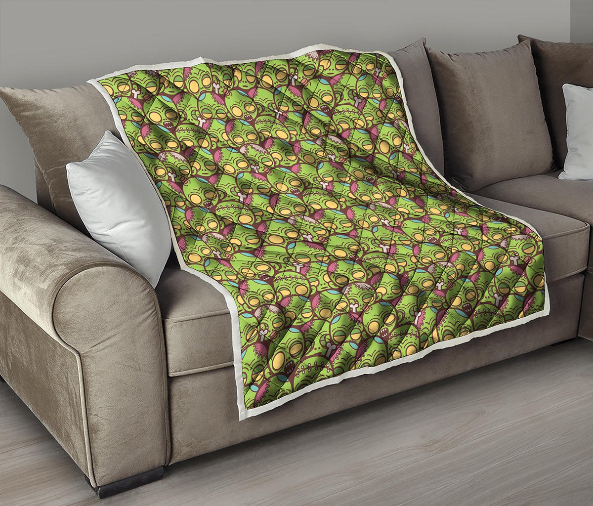 Cute Zombie Pattern Print Quilt