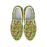 Cute Zombie Pattern Print White Slip On Shoes