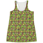 Cute Zombie Pattern Print Women's Racerback Tank Top