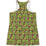 Cute Zombie Pattern Print Women's Racerback Tank Top