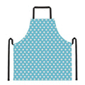 Cyan And White Polka Dot Pattern Print Apron