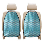 Cyan And White Polka Dot Pattern Print Car Seat Organizers