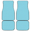 Cyan And White Polka Dot Pattern Print Front and Back Car Floor Mats