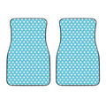 Cyan And White Polka Dot Pattern Print Front Car Floor Mats