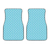 Cyan And White Polka Dot Pattern Print Front Car Floor Mats