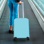 Cyan And White Polka Dot Pattern Print Luggage Cover