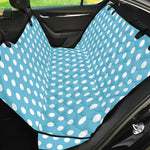 Cyan And White Polka Dot Pattern Print Pet Car Back Seat Cover