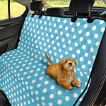 Cyan And White Polka Dot Pattern Print Pet Car Back Seat Cover