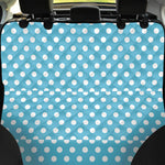 Cyan And White Polka Dot Pattern Print Pet Car Back Seat Cover