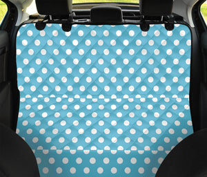 Cyan And White Polka Dot Pattern Print Pet Car Back Seat Cover