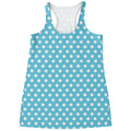 Cyan And White Polka Dot Pattern Print Women's Racerback Tank Top