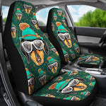 Dachshund With Glasses Universal Fit Car Seat Covers GearFrost