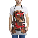 Dachshund With Red Sunglasses Print Apron