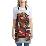 Dachshund With Red Sunglasses Print Apron