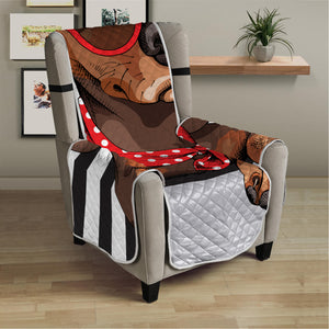 Dachshund With Red Sunglasses Print Armchair Protector