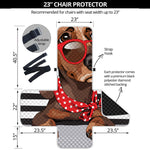 Dachshund With Red Sunglasses Print Armchair Protector