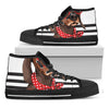 Dachshund With Red Sunglasses Print Black High Top Shoes