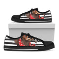 Dachshund With Red Sunglasses Print Black Low Top Sneakers