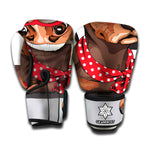 Dachshund With Red Sunglasses Print Boxing Gloves