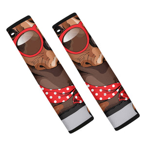 Dachshund With Red Sunglasses Print Car Seat Belt Covers