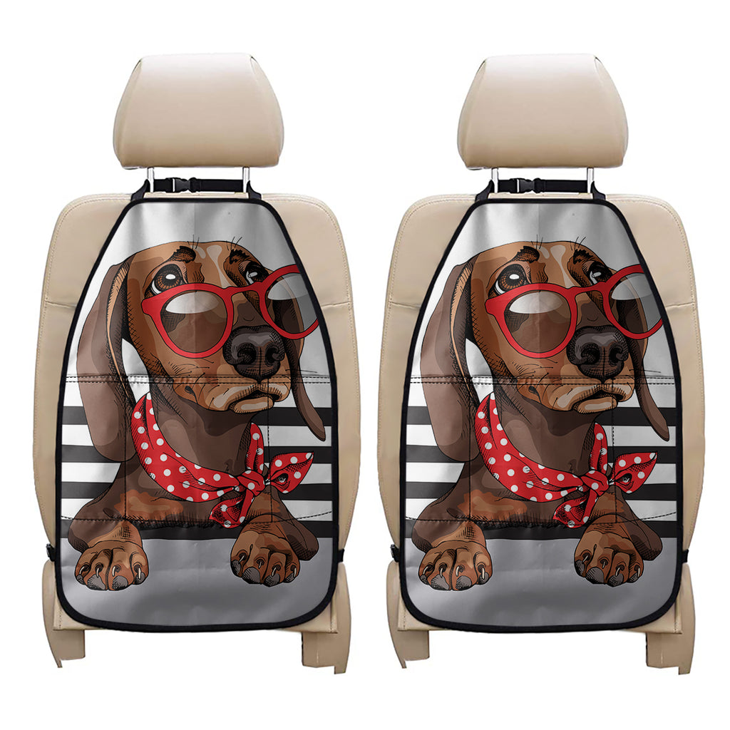 Dachshund With Red Sunglasses Print Car Seat Organizers